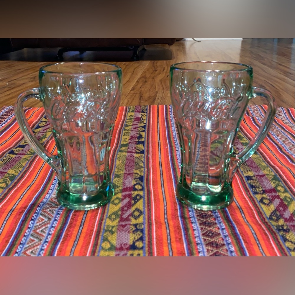 Anchor Hocking Coca Cola Embossed Retro Drinking Glasses Set of 2